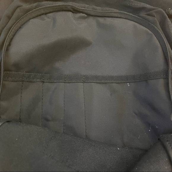 Adidas black full size backpack black nylon faux leather pockets zipper - Picture 9 of 9